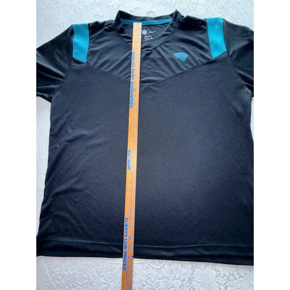 Nike NFL Jacksonville Jaguars Dri-FIT Black Teal V-Neck T-Shirt Mens XXL